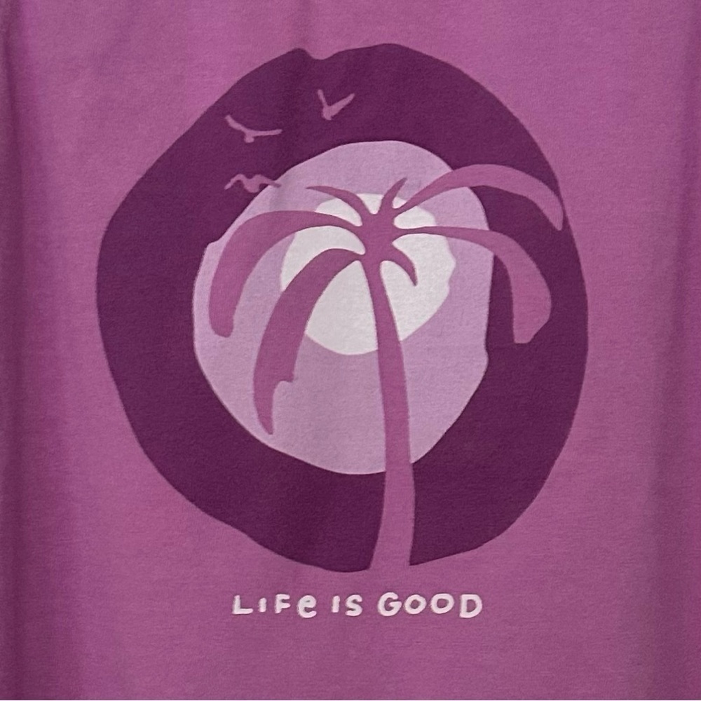 Life Is Good Purple Crusher Tee Tank Palm‎ Tree Purple Size Small - Picture 3 of 9